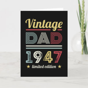 Vintage Pappa 1947 80:e födelsedag Gift Manar Retr Kort