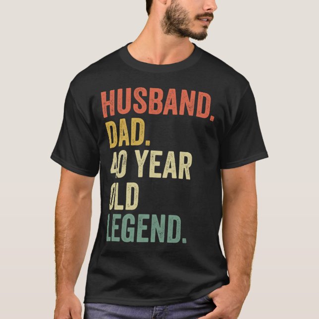 Vintage Pappa 40-åriga födelsedagspresent T Shirt (Framsida)