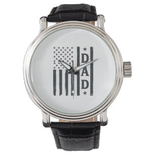 Vintage Pappa Amerikansk Flagga Vektor Design_1 Armbandsur
