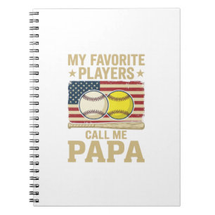 Vintage Pappa Baseball Softboll Spelare Tröja Desi Anteckningsbok