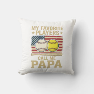 Vintage Pappa Baseball Softboll Spelare Tröja Desi Kudde