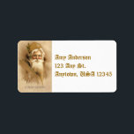Vintage Pappa jul Adressetiketter<br><div class="desc">Bekvämt återställde viktoriansk bild av tomten i sepia-toner.</div>