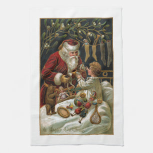 Vintage Pappa jul Ge gåvor till barn Kökshandduk