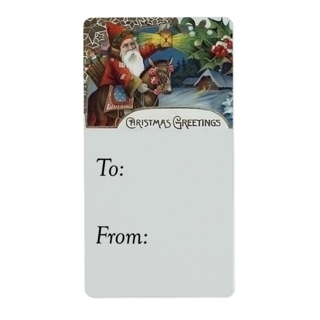 Vintage Pappa jul med Märkrn Hälsning Gift Fraktsedel (Framsidan)