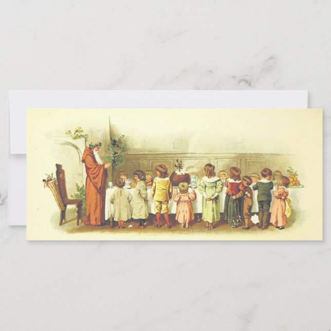 Vintage Pappa jul som böjer med barn (Framsida)