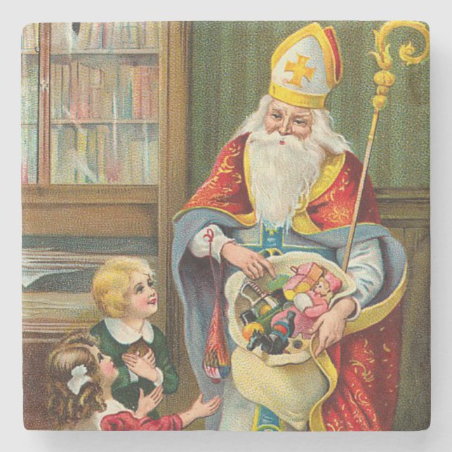 Vintage Pappa jul Stenunderlägg (Framsidan)
