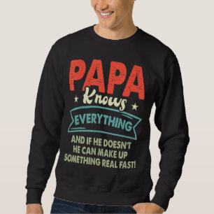 Vintage Pappa känner till Allt Fars dag-Idea Lång Ärmad Tröja