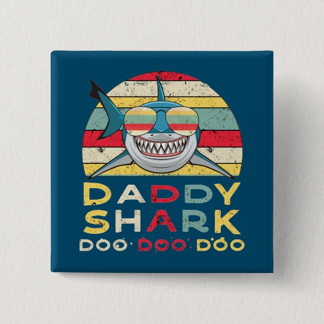 Vintage pappa Shark "Doo Doo Doo" Knapp (Framsida)