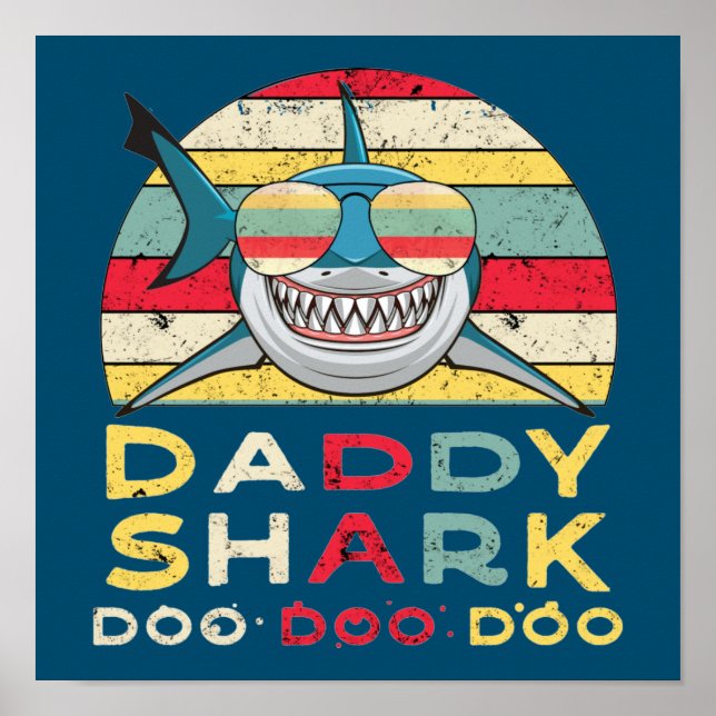 Vintage pappa Shark "Doo Doo Doo" Poster (Framsidan)