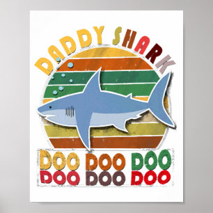 Vintage pappa Shark Fars dag Poster