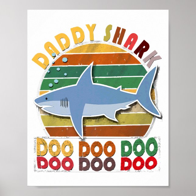 Vintage pappa Shark Fars dag Poster (Framsidan)