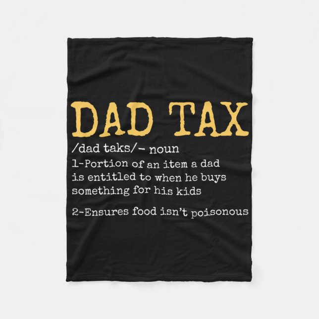 Vintage Pappa skattdefinition Manar Funny Fars dag Fleecefilt (Framsidan)