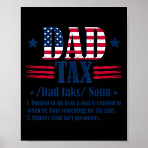 Vintage Pappa skattdefinition Manar Funny Fars dag Poster