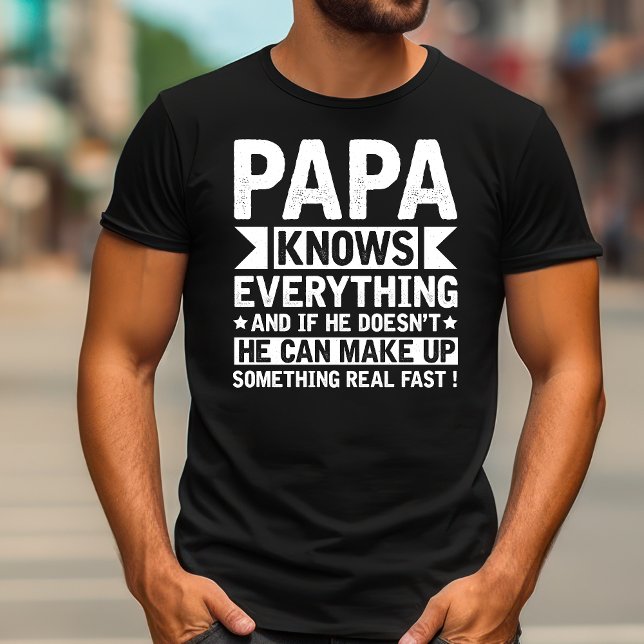 Vintage Pappa vet allt | Funny Pappa T Shirt (Vintage Papa Knows Everything T-Shirt | Funny Father's Day Gift)