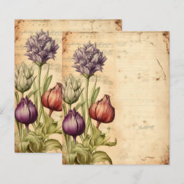 Vintage Papper för botaniska växtbaserade skrapor