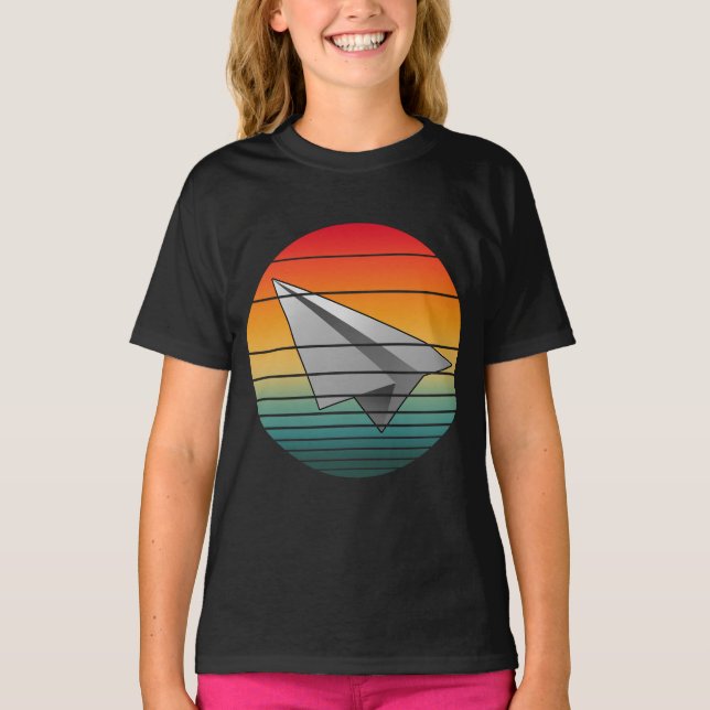 Vintage Pappersflygplan T Shirt (Framsida)