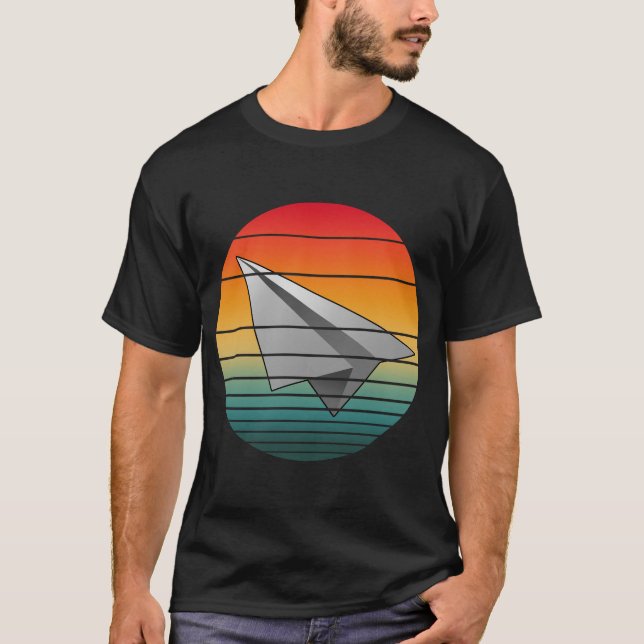 Vintage Pappersflygplan T Shirt (Framsida)