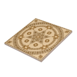 vintage pappra blommigten kung vid dold  mandala n kakelplatta