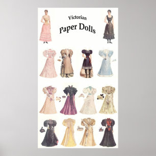 Vintage Pappra dockor, 1 av 2 Poster