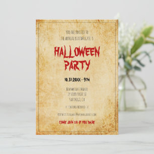 Vintage pappra Halloween fest Inbjudningar
