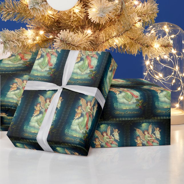 Vintage papprare änglar presentpapper (Helgdagar)