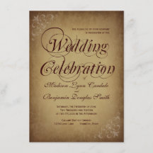 Vintage Papprare inbjudan till Rustic-Landsbyggsbr