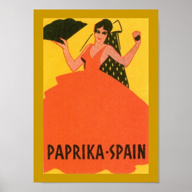 Vintage "Paprika Spain" - etikett Poster (Framsidan)