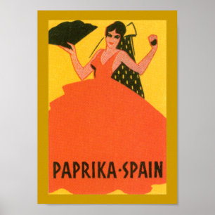 Vintage"PaprikaSpanien" etikett Poster