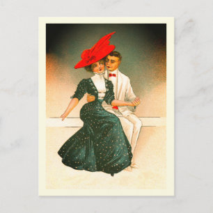 Vintage par art vykort