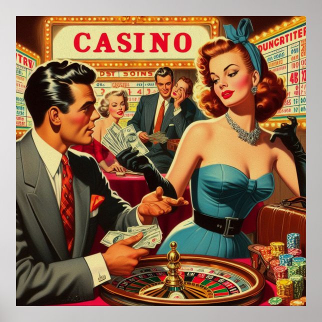 Vintage par Casino Illustration Poster (Framsidan)