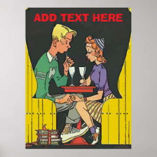 Vintage par med Soda Poster
