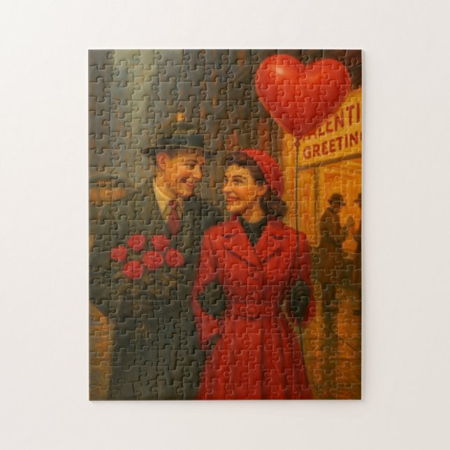 Vintage par på valentin dagen pussel (Vertikal)