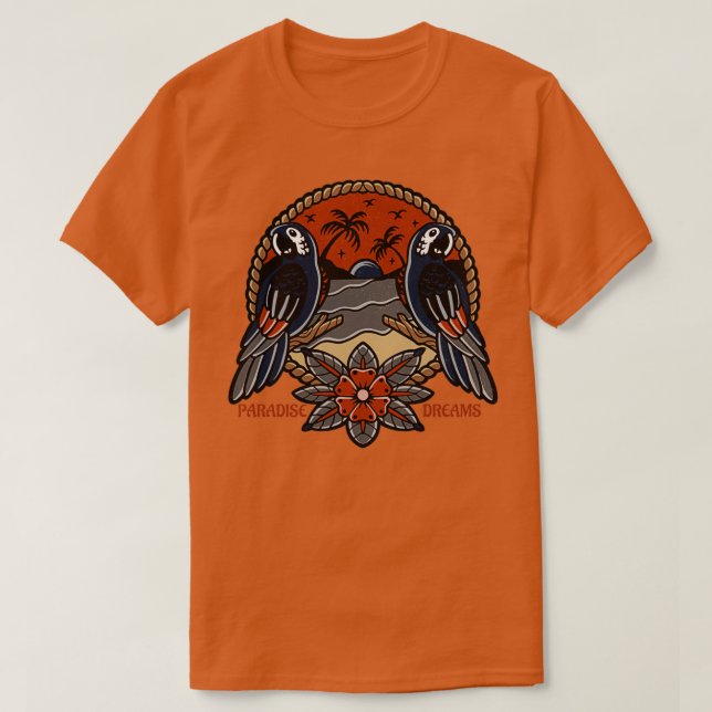 Vintage Paradise Dreams T Shirt (Design framsida)