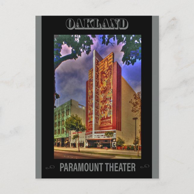 Vintage Paramount Theater Oakland California Vykort (Framsida)
