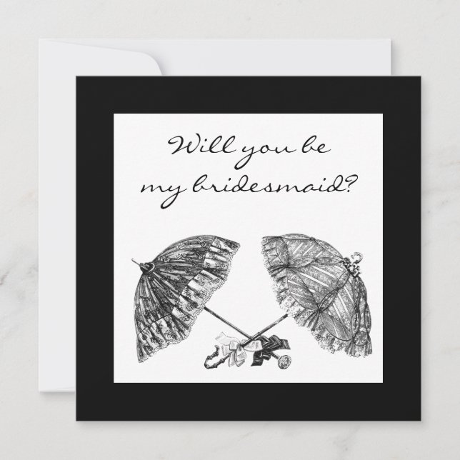 vintage paraplyer inbjudan (Framsida)