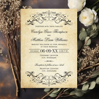 Vintage Parchment Flourish Bröllop