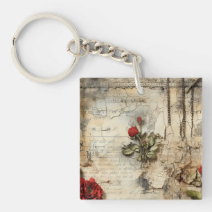 Vintage Parchment Kärlek Brev med blommor (10)