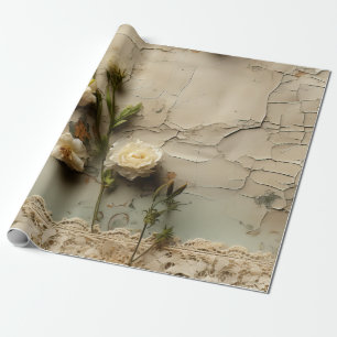 Vintage Parchment Kärlek Brev med blommor (3) Presentpapper