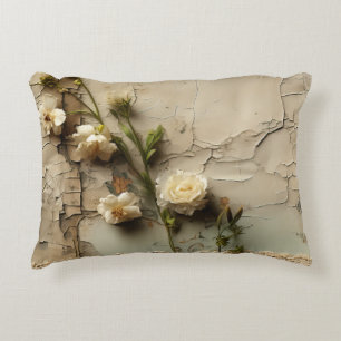 Vintage Parchment Kärlek Brev med blommor (3) Prydnadskudde