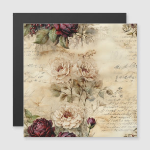 Vintage Parchment Kärlek Brev med blommor (7)