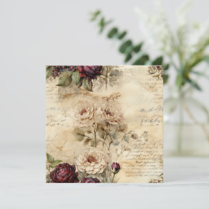 Vintage Parchment Kärlek Brev med blommor (7)