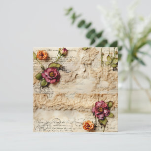 Vintage Parchment Kärlek Brev med blommor (8)