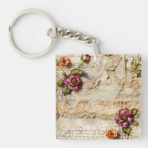 Vintage Parchment Kärlek Brev med blommor (8)