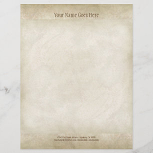 Vintage Parchment Letterhead Återuppta Pappert