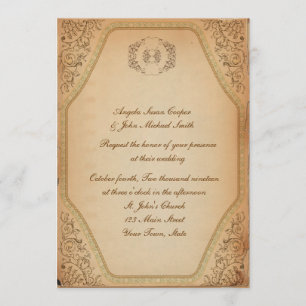 Vintage Parchment-Rulla Inbjudningar