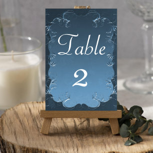 Vintage Parchment Teal Bröllop Bordsnummer
