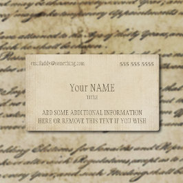 Vintage Parchment Visitkort