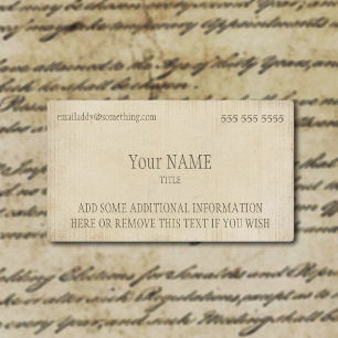 Vintage Parchment Visitkort