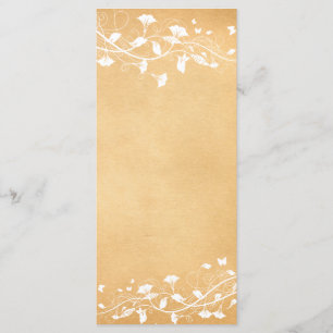 Vintage Parchment White Vine Bröllopsprogram Menu Program