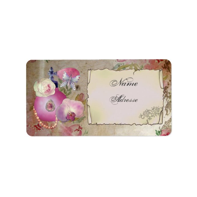 Vintage Parfüm Adressetikett (Framsidan)